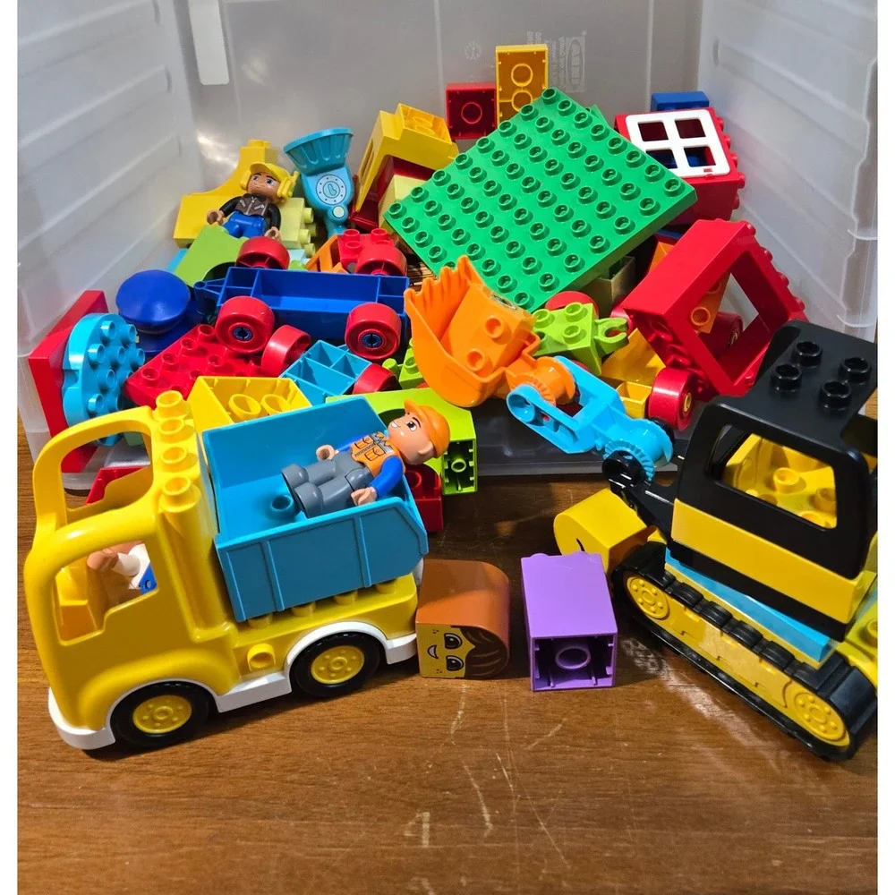 LEGO Duplo Mixed Lot Construction Town Vehicles Figures Bricks Building Set Toy